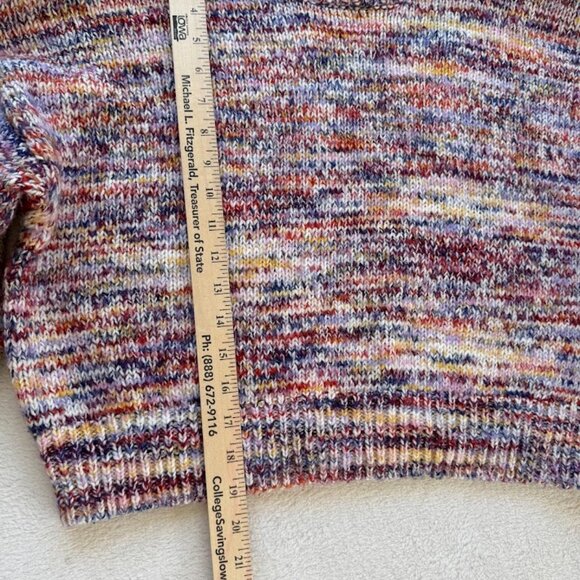 Forever 21 Cozy Multicolor Knit Crop Sweater Fall Autumn Core Chic Size L - Picture 7 of 14